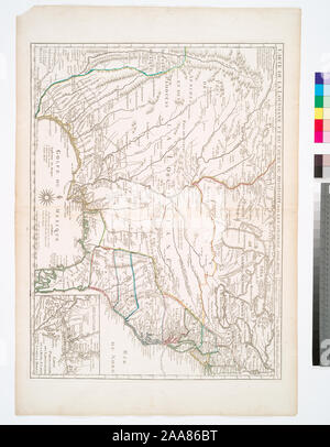 Citation/Reference: Phillips 655 Relief shown pictorially. In lower right margin: Ph. Buache P.G.d.R. d. l'A.R.d.S. Gendre de l'auteur. Avec privilege du Roi. Revue, corrigée et considérablemt. augmentée en 1782. Appears in L'Isle and Buache's Atlas géographique et universel. 1781-[1784]. Watermark shows cross in chain circle. Inset: Carte particuliere des embouchures de la Rivie. S. Louis et de la Mobile.; Carte de la Louisiane et du cours du Mississipi avec les colonies anglaises. Stock Photo