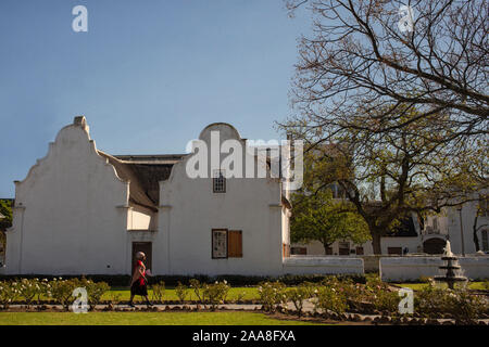 Houses in Cape Dutch architecture style in Stellenbosch, South Africa Stock Photo