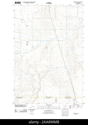 USGS TOPO Map Montana MT Belmont 20110613 TM Restoration Stock Photo