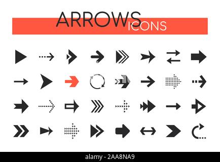 Arrows collection - set of navigational web elements Stock Vector