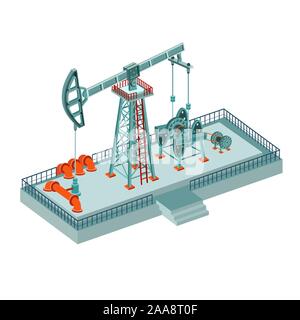 oil derrick complex on white Stock Vector