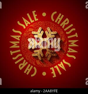 Christmas sale graphic design template. Vector illustration. Elements are layered separately in vector file. Stock Vector
