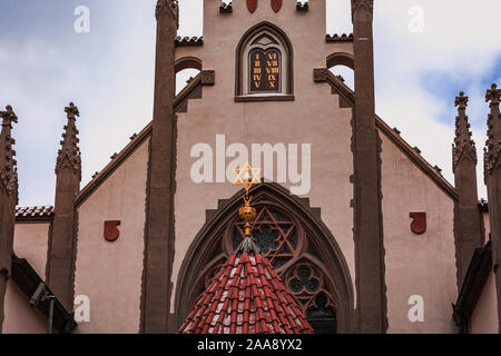 Synagogue in Old town in the Prague in a winter day Stock Photo