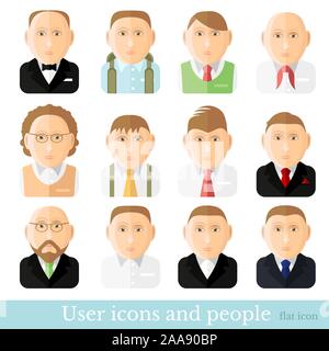 avatar people icons set people flat icons Stock Vector