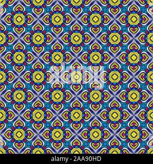 Seamless Abstract Pattern Arabesque Geometric Traditional Background. Arabic, Portugal, Moroccan Floral Damask for Rug, Digital Paper Texture. Stock Photo