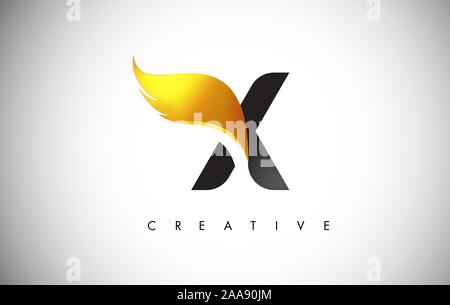 gold golden M wing wings alphabet letter logo icon with classy design for  company and business 3659153 Vector Art at Vecteezy