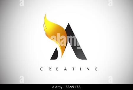 Gold W Letter Wings Logo Design Icon. Flying Wing Letter Logo with ...