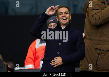 EURO QUALI 2020, Germany-North Ireland, Frankfurt, Nov 19, 2019.  Philipp LAHM ex Profi und DFB Kapitaen, Markus STENGER, Geschäftsführer Euro GmbH, Celia SASIC, DFB Integrationsbotschafterin,  GERMANY - NORTHERN IRELAND 6-1 Important: DFB regulations prohibit any use of photographs as image sequences and/or quasi-video.  Qualification for European Championships, EM Quali,  2020 Season 2019/2020,  November 19, 2019  in Frankfurt, Germany. © Peter Schatz / Alamy Live News Stock Photo