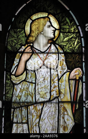 Stained Glass Window Depicting the Cardinal Virtue 'Hope' Stock Photo