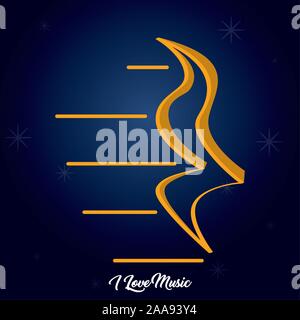 Crotchet rest icon over a colored background - Vector Stock Vector