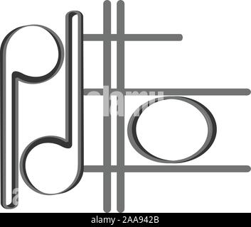 Set of musical notes over a colored background - Vector Stock Vector