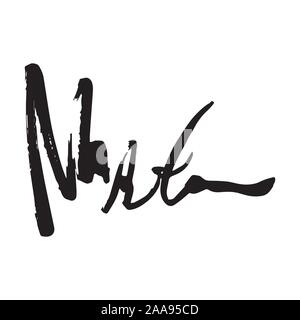 Unreadable handwriting font signature text on white background Stock Vector