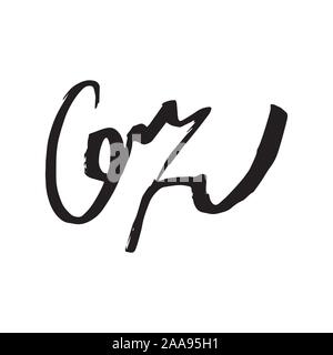 Unreadable handwriting font signature text on white background Stock Vector