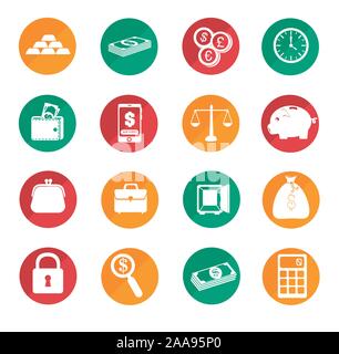 bundle of business set icons Stock Vector