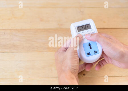 Digital electric plug timer for auto ON/OFF electronics Stock Photo