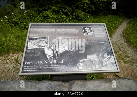 morton overlook tourist information sign on newfound gap road great smoky mountains national park usa Stock Photo