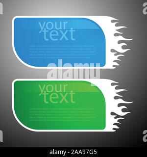 Set of Three Colorful Bright Horizontal Paper Cut Out Headers or Banners with Abstract Creative Design for Web - Vector Template Illustration Stock Vector