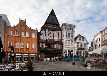 House Schmieding on the market place of Minden from the year 1909 Stock Photo