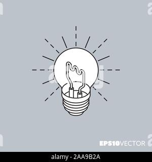lightbulb icon, outline symbol. Creativity concept vector illustration. Stock Vector