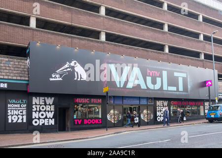 HMV Vault in Dale End, Birmingham opened in October 2019 and is the largest record store in Europe Stock Photo