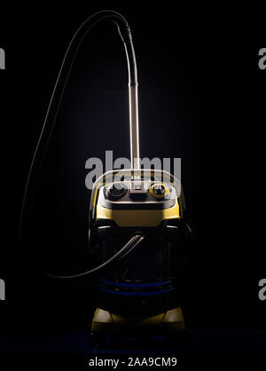 vacuum cleaner photographed on a black background Stock Photo