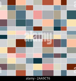 Checkers, earthtones Seamless geometric background. Abstract vector Illustration. Mosaic. surface pattern design Stock Vector