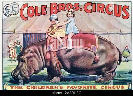 COLE BROTHERS CIRCUS POSTER about 1935 Stock Photo