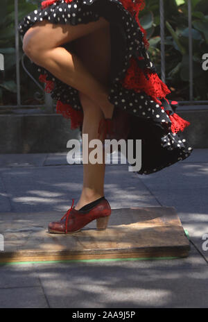 Spanish Flamenco dancer/performer in classic poise. Seville. Andalucia. Spain. Spanish culture. No people. Stock Photo