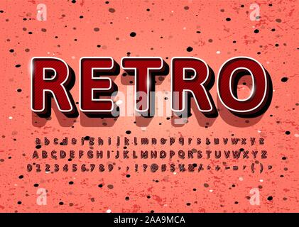 Vintage Alphabet 3d retro title text effect Vector Stock Vector