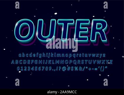 3d outline typeface text effect logo sport shop headline vector Stock Vector