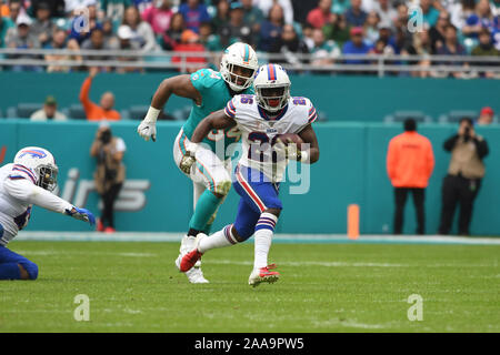 Miami Gardens, Florida, USA. 22nd Dec, 2019. Miami Dolphins defensive  tackle Christian Wilkins (94) celebrates his quarterback sack against  Cincinnati Bengals quarterback Andy Dalton (14) in the third quarter during  an NFL