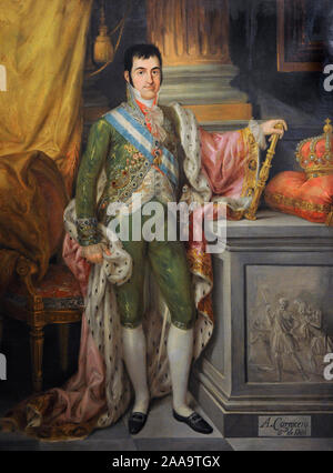 Ferdinand VII (1784-1833). King of Spain (1808-1833). Portrait by Antonio Carnicero (1748-1814), 1808. History Museum. Madrid. Spain. Stock Photo