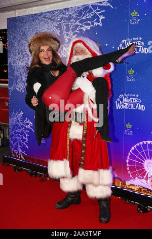 Lizzie Cundy attends the launch of Hyde Park Winter Wonderland in Hyde
