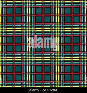 Rectangular seamless vector pattern as a tartan plaid in muted colors Stock Vector