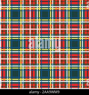 Rectangular seamless vector pattern as a tartan plaid in various colors Stock Vector