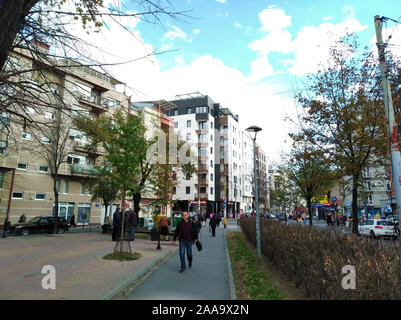 Crveni Krst, Vracar, Belgrade, Serbia -  november 18, 2019: square with trees and new buildings next to it Stock Photo