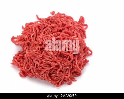 Ground beef isolated against white background Stock Photo
