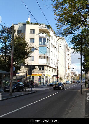 Crveni Krst - Red Cross - Vracar, Belgrade, Serbia - new urban architecture, apartment in the flat attic with big balcony and beautiful view Stock Photo