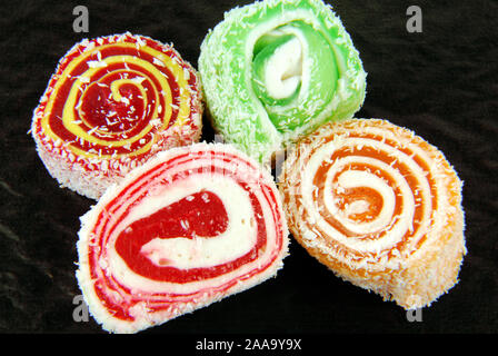 sweets traditional Turkish on black background Stock Photo
