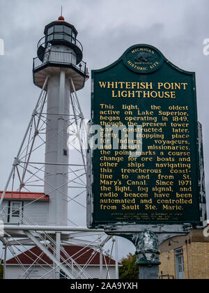 Whitefish Point Light Station sign, Great Lakes Shipwreck Museum ...