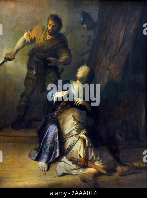 Samson and Delilah 1628 by Rembrandt Harmenszoon van Rijn, Dutch, 1606–1669, Dutch, The Netherlands, Holland. Stock Photo