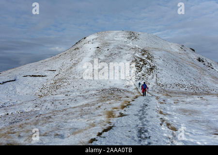 Hillwalkers near the summit of Ben Ledi, near Callander, Stirlingshire, Scotland Stock Photo