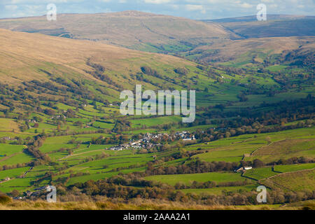 The village of Dent in the valley of Dentdale Yorkshire England. Stock Photo