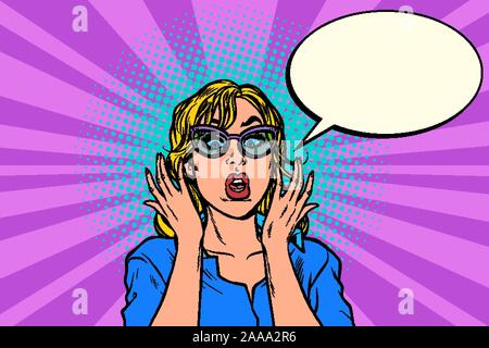 oops pop art surprised woman Stock Vector