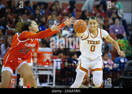 Austin, TX, USA. 20th Nov, 2019. Texas Longhorns Celeste Taylor #0 in ...