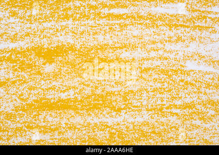 bright yellow pastel crayon on white art canvas background texture Stock Photo