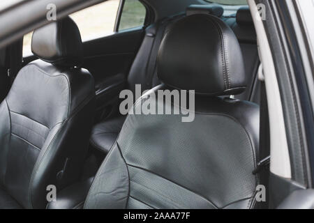 Car interior, part of front seats, close Stock Photo - Alamy