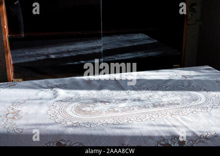 Tablecloth with sunlight Stock Photo