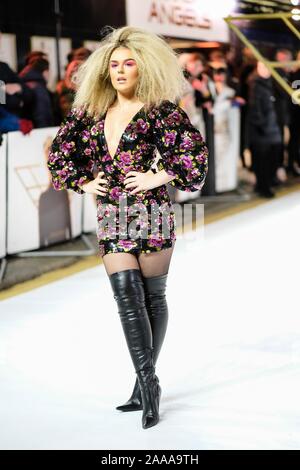 London, UK. Wednesday, Nov. 20, 2019. Tallia Storm poses at the Charlie’s Angels UK Premiere on Wednesday 20 November 2019 at Curzon, Mayfair, London. . Picture by Julie Edwards/Alamy Live News Stock Photo