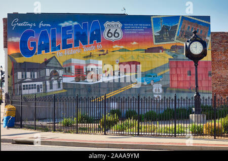 Mural on Route 66 in Galena, Kansas Stock Photo